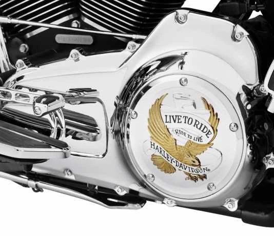 Harley Davidson Derby Deckel Live To Ride Gold & Chrom - Image 2