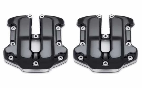 Harley Davidson Defiance Obere Rocker Abdeckungen, Schwarz Cut
