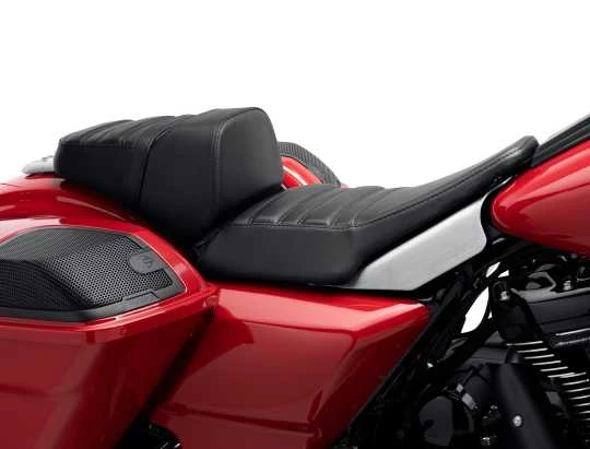 Harley Davidson Drag Sitz 12" Alu Gebürstet & Schwarz - Image 2