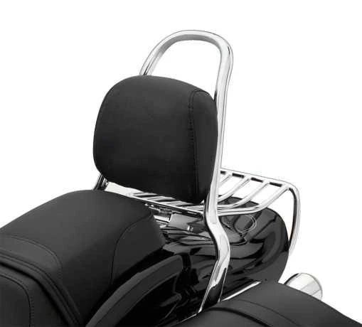 Harley Davidson Sozius Rückenpolster Leder Schwarz Glatt – Bild 4