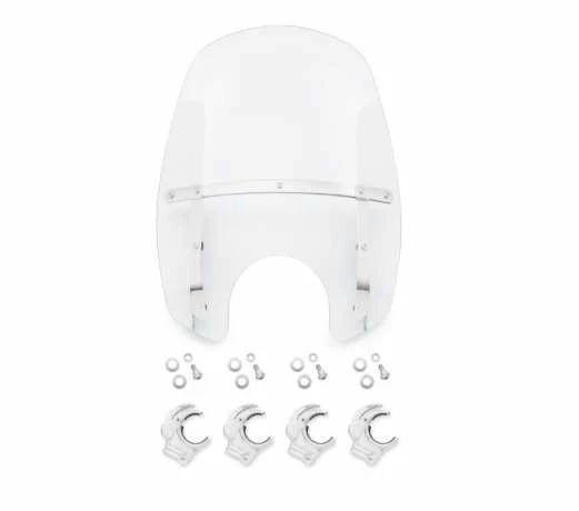 Harley Davidson Wind Splitter Quick-Release Compact Windschild 18" Klar & Poliert