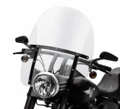 Harley Davidson Abnehmbare King-Size Windschutzscheibe 21" Klar & Schwarze Streben