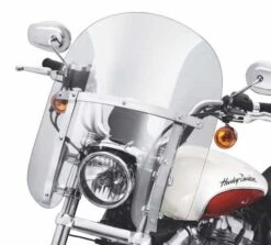 Harley Davidson Abnehmbare Kompakt-Windschutzscheibe 14" Leicht Getönt & Polierte Streben