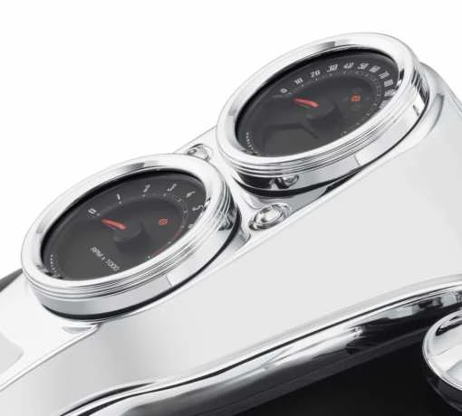 Harley Davidson Defiance Tank Anzeigenblende 5", Chrom - Image 2