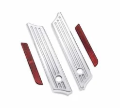 Harley Davidson Billet Satteltaschen-Scharnier Cover Gefräst, Chrom