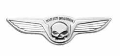 Harley Davidson Dekoratives Skull & Wings Medaillon 5" X 1.5" Chrom